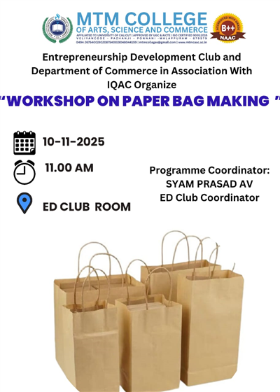 Workshop on Paper Bag Making