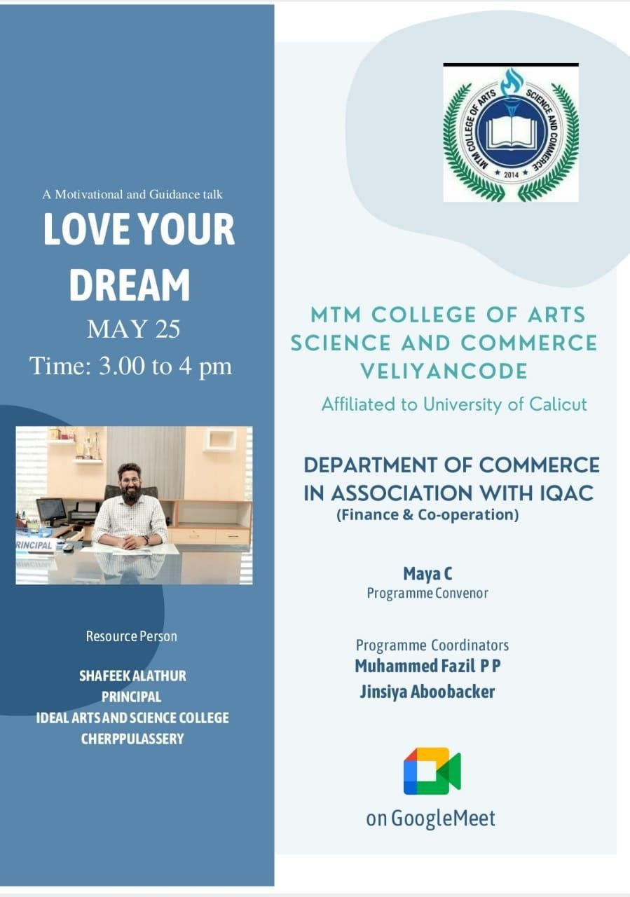 A Motivational and Guidance Talk on “Love Your Dream”