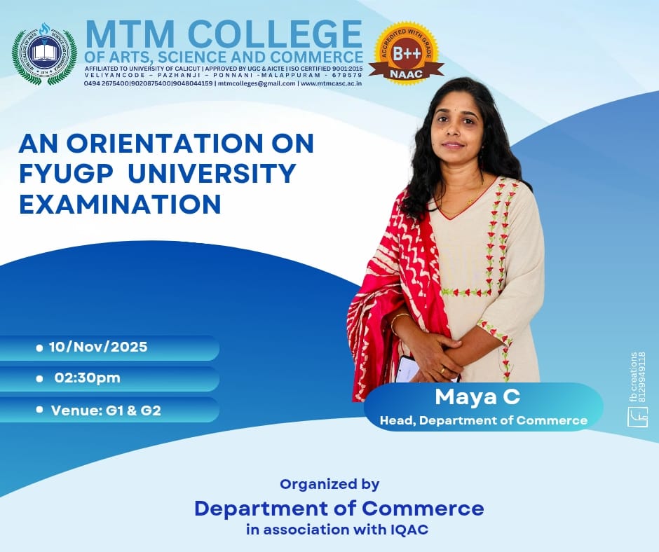 Orientation on FYUGP Examination for first‑semester BCom students