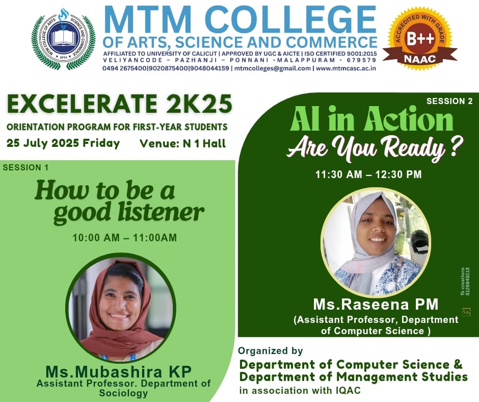 EXCELERATE 2k25 Inducted Program for First Year BCA Student