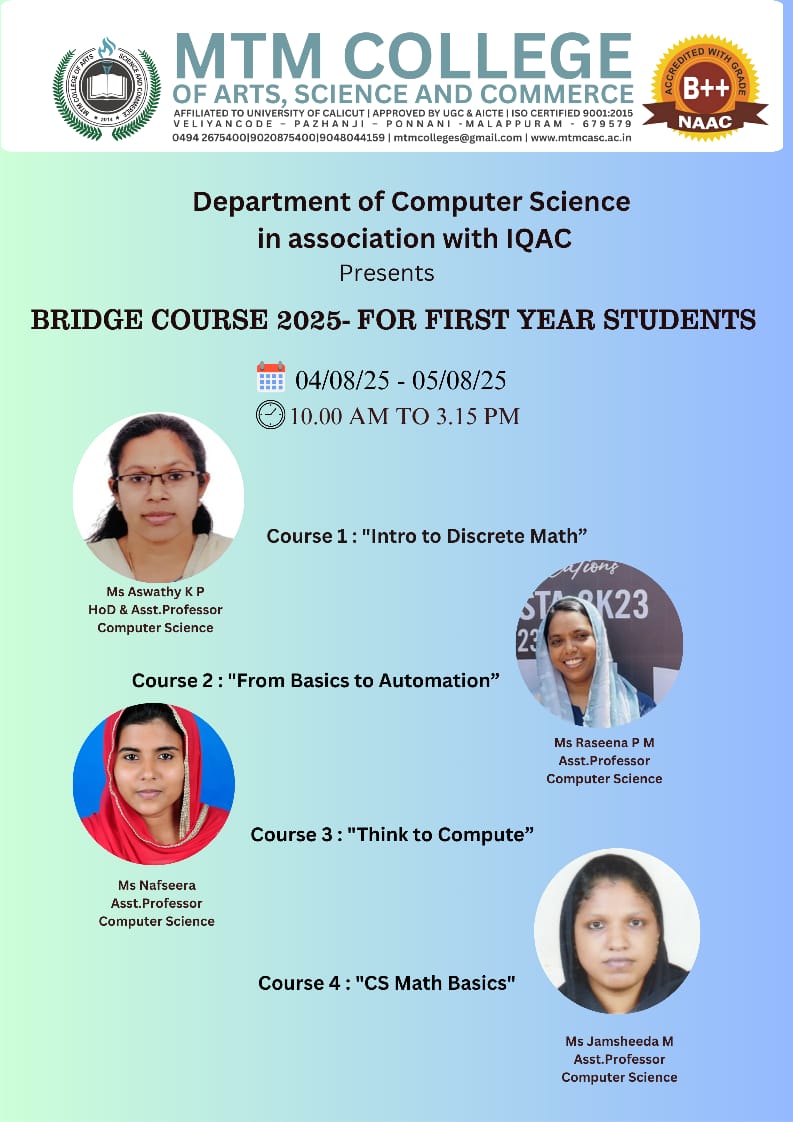 BRIDGE COURSE 2025 FOR FIRST YEAR STUDENTS