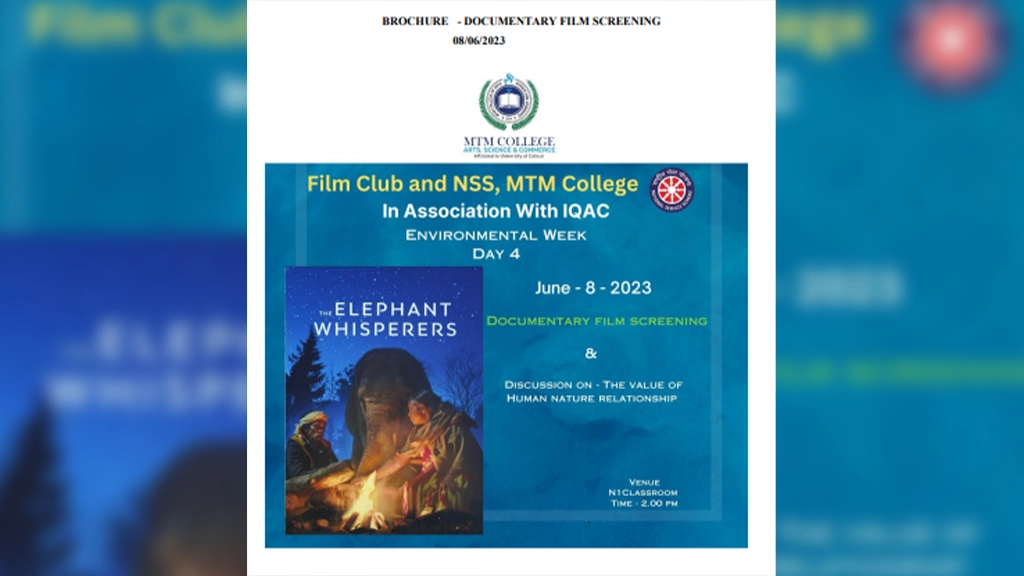 Nature Day zfilm Screening – Elephant Whisperers On Nature