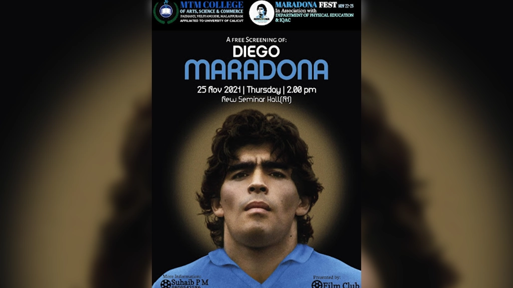 Screening of Documentary Film Diego Maradona on his first death anniversary.