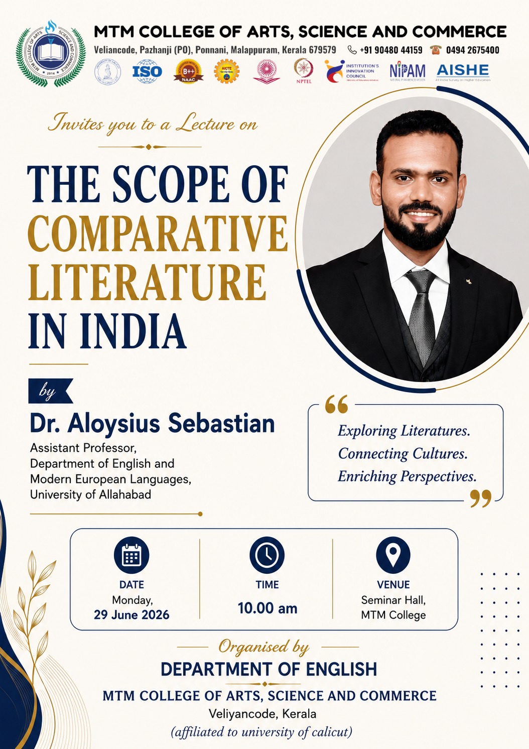 Department of English Hosts Lecture on Comparative Literature