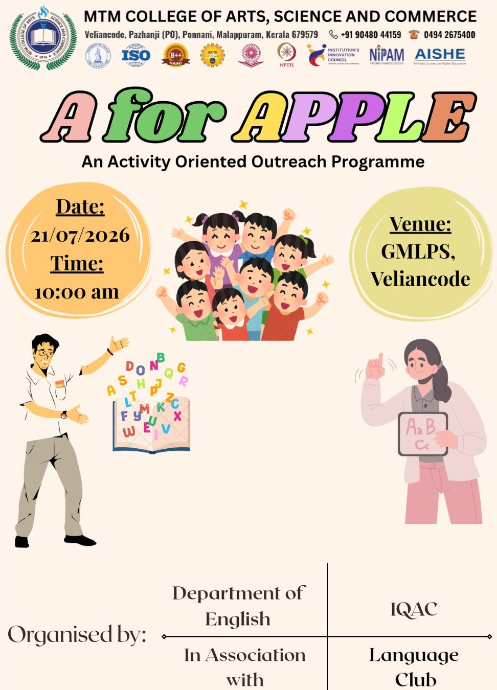 A for Apple – Activity-Oriented Outreach Programme