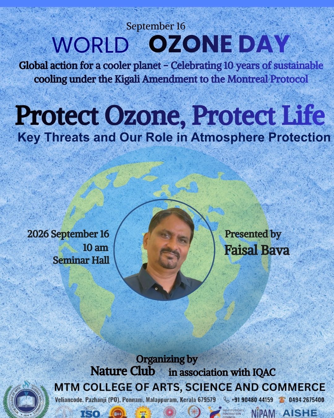 World Ozone Day Observation – “Protect Ozone, Protect Life”